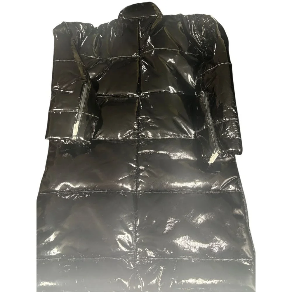 Lita‎ by Ciara NWT Soft Patent Leather Puffer Coat in Black Size Small MSRP $798